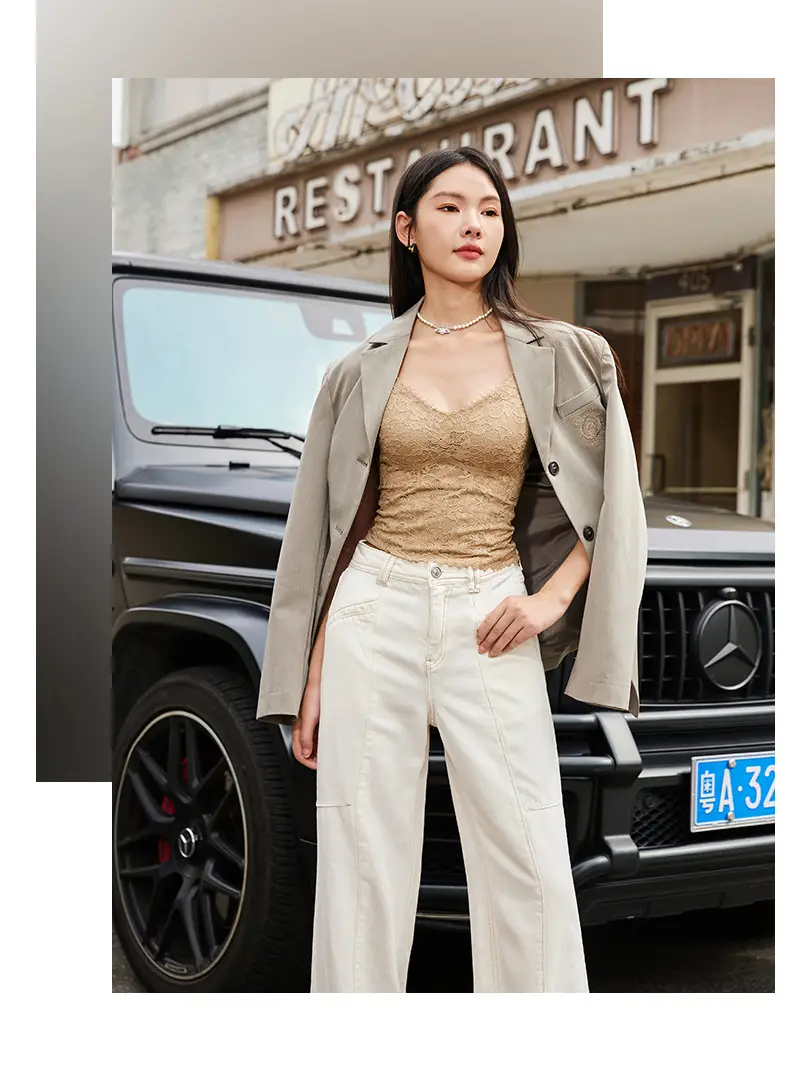 Warm Long Eyelash Back Sling V-Neck Top — feature 18