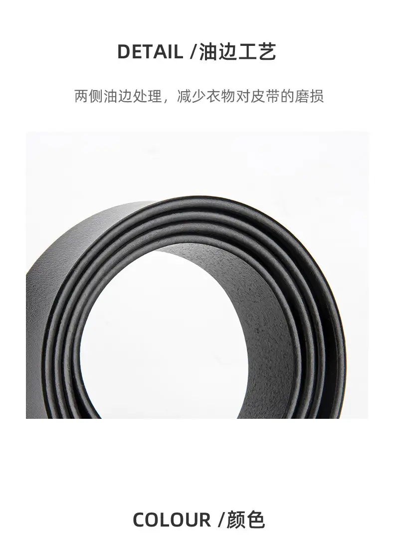 Black Leather Belt with Square Buckle for Women — feature 7