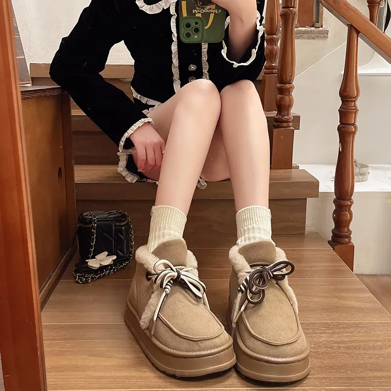 Nanbo Wan Snow Boots Women's Winter Cyber Celebrity Ins Warm Indoor EVA Thick Sole Increased fleece-lined Thick Cotton Shoes for Outer Wear - Image 7
