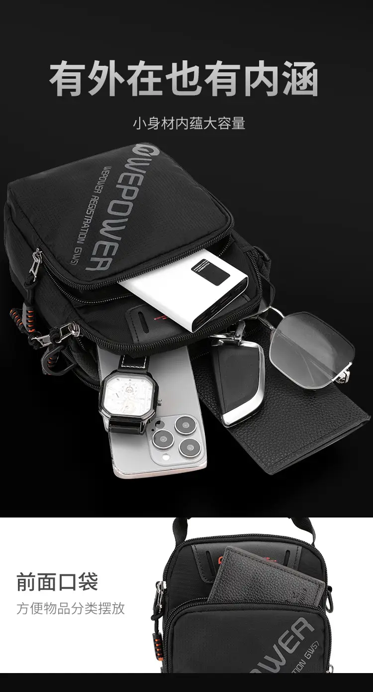 WEPOWER New Crossbody Bag Large Capacity Black — feature 10