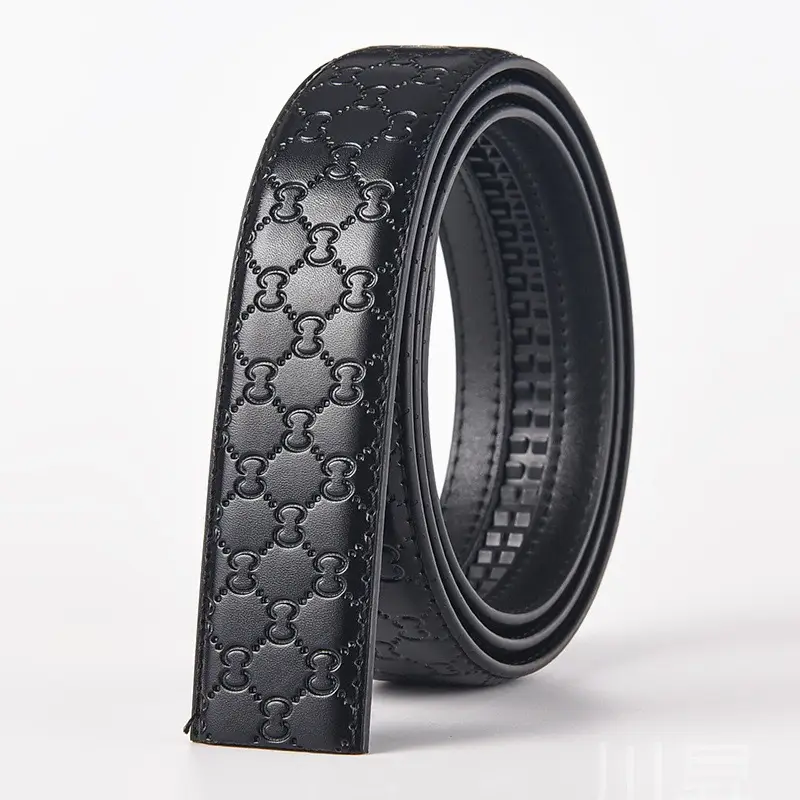 Men's Brown Croc Embossed Belt 3.5cm Automatic Buckle