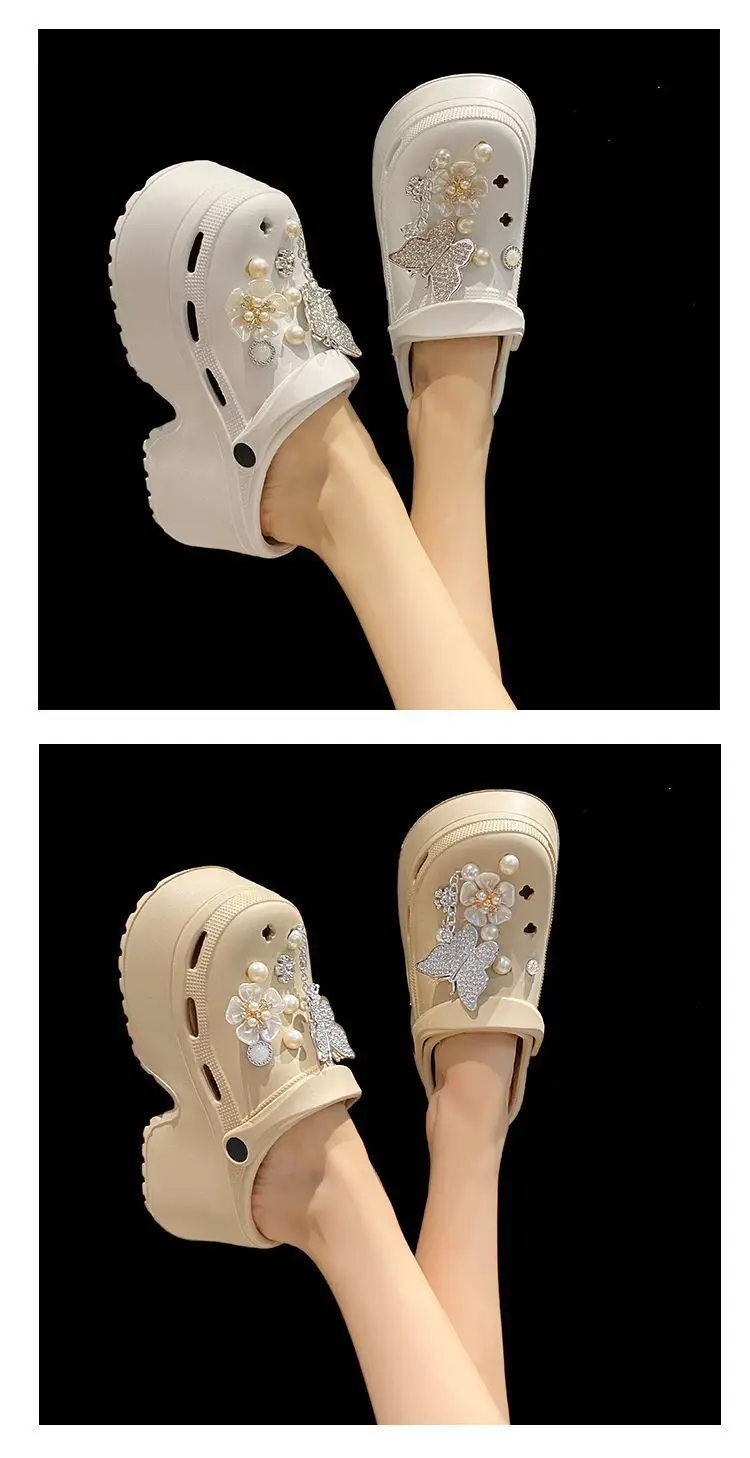 Black Pearl Butterfly Eva Clogs Women's Two-Wear — feature 24