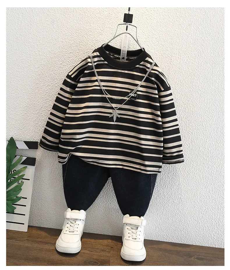 Boys Fake Two-Piece Sweatshirt 2025 Spring — feature 5