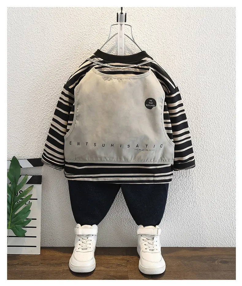 Boys Fake Two-Piece Sweatshirt 2025 Spring — feature 6