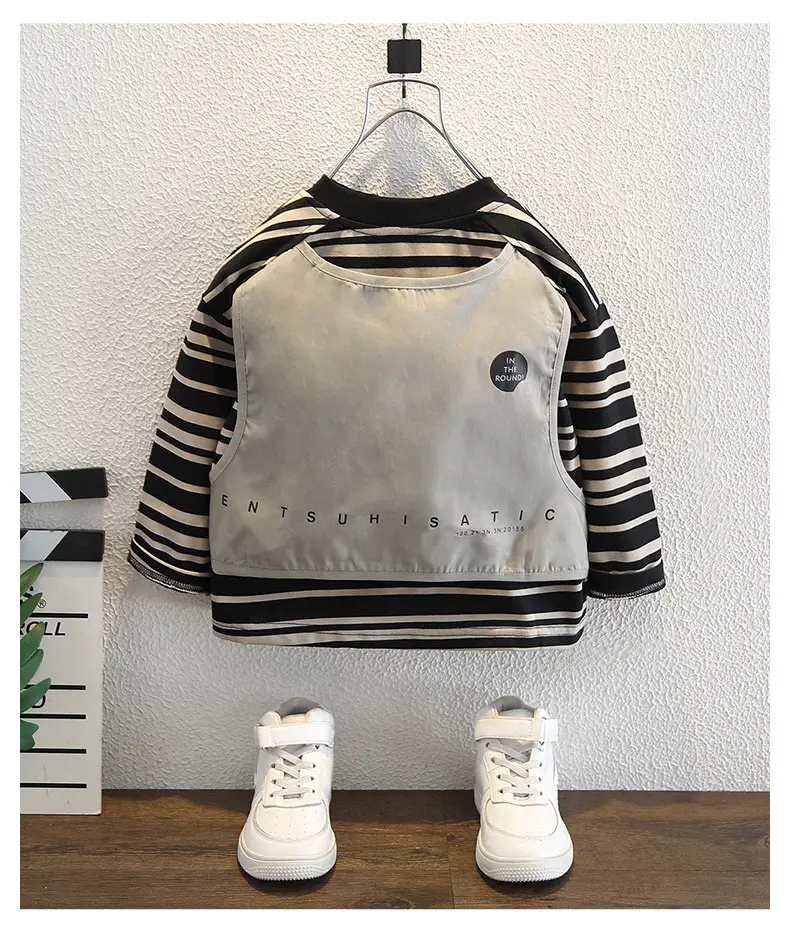 Boys Fake Two-Piece Sweatshirt 2025 Spring — feature 8