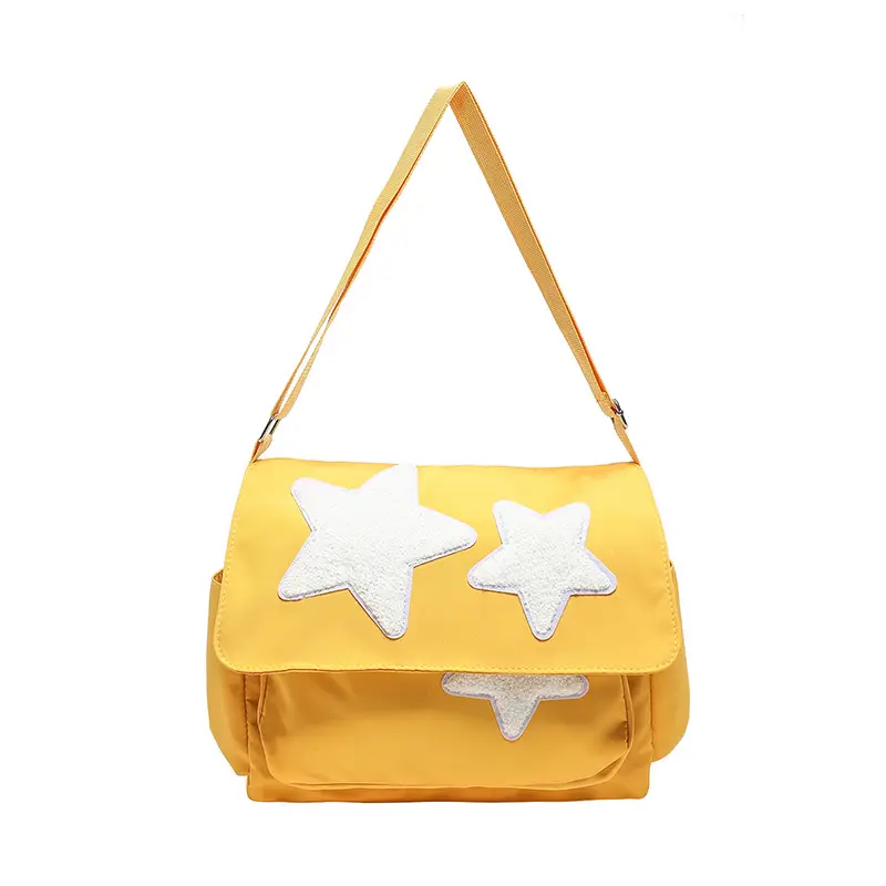 Women's Yellow Star Shoulder Bag Canvas Large Capacity