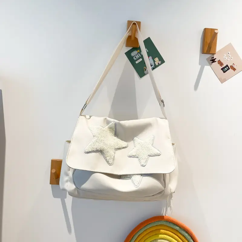 Women's Yellow Star Shoulder Bag Canvas Large Capacity