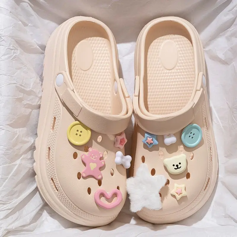 Super Cute Soft Girl Style~Ins Cute Patterned Clogs for Women 2026 Summer New Thick-Soled Non-Slip Beach Sandals - Image 10