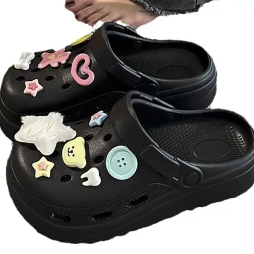 Super Cute Soft Girl Style~Ins Cute Patterned Clogs for Women 2026 Summer New Thick-Soled Non-Slip Beach Sandals - Image 11