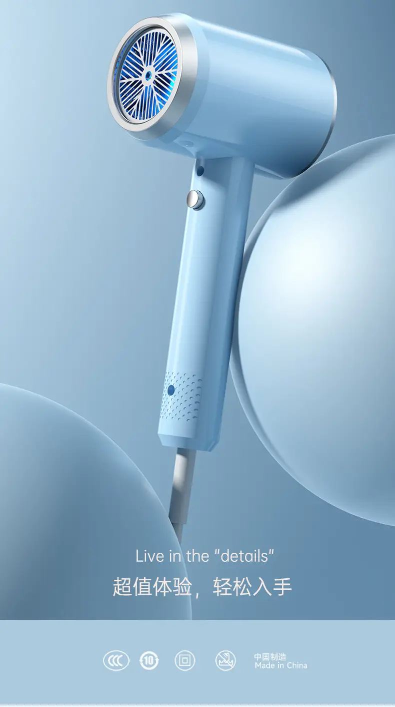 Green Hair Dryer with Negative Ion Technology — feature 5