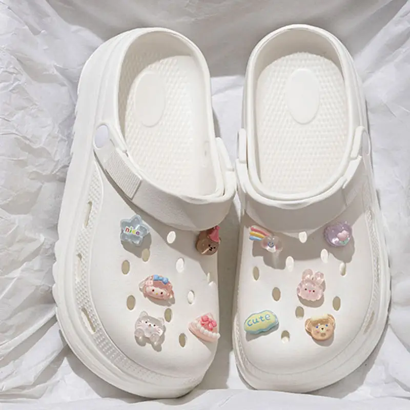 High-heeled EVA Couple's Cave Shoes Men's 2024 Thick Bottom Non-slip Non-smelly Beach Baotou Slippers for Women - Image 6