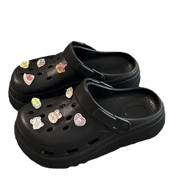 High-heeled EVA Couple's Cave Shoes Men's 2024 Thick Bottom Non-slip Non-smelly Beach Baotou Slippers for Women - Image 8