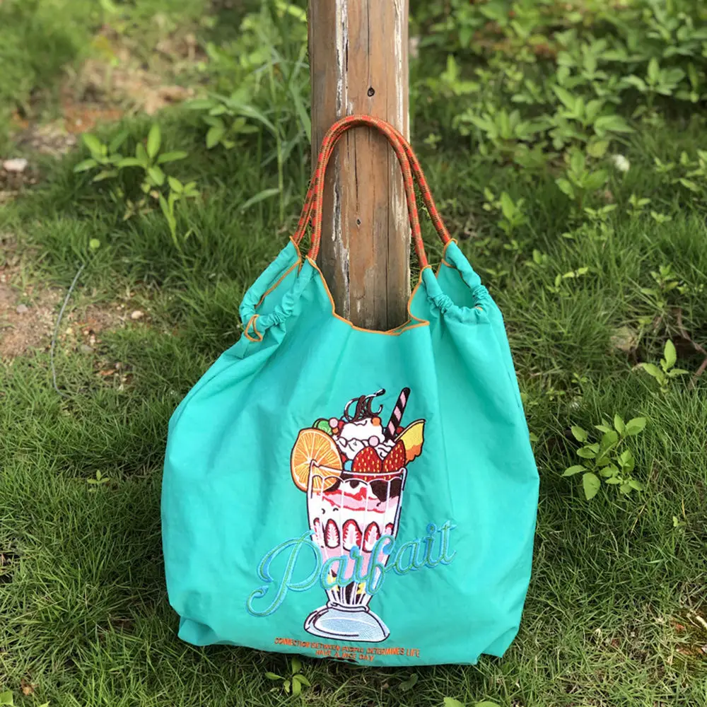 Japanese Embroidered Blue Shoulder Bag for Women - Image 67