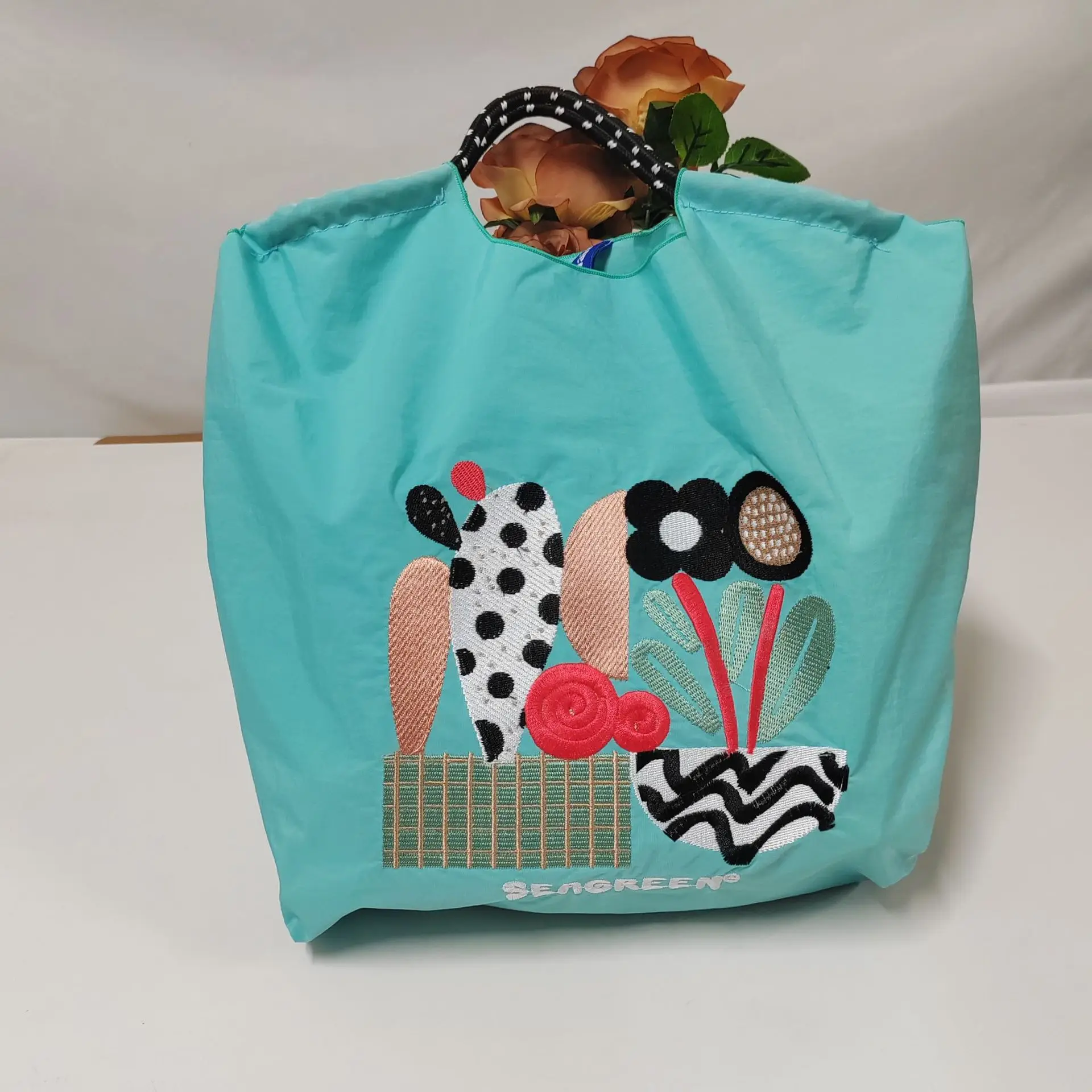 Japanese Embroidered Blue Shoulder Bag for Women - Image 69