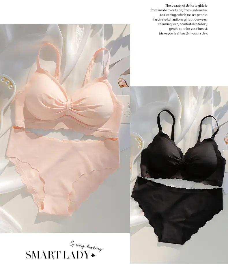 Traceless Underwear Women Small Chest Gathering Anti-Sagging Bra Set — feature 12