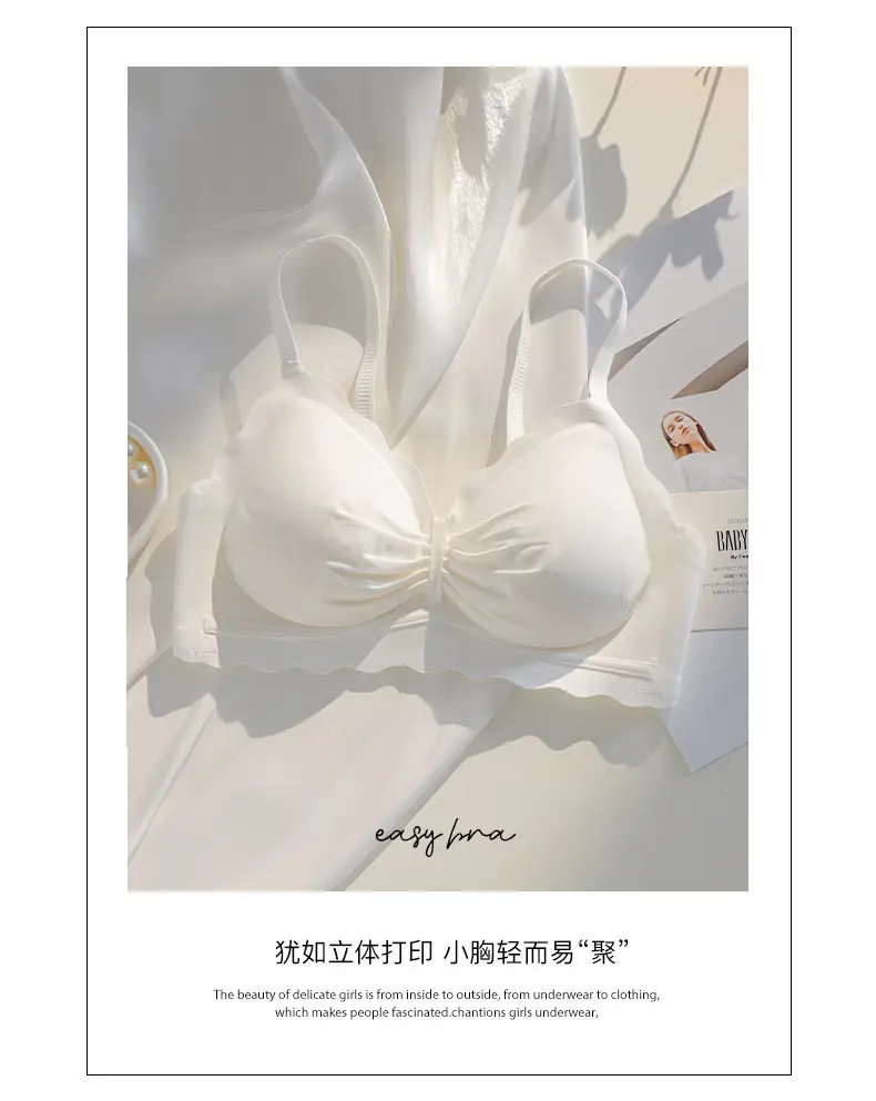 Traceless Underwear Women Small Chest Gathering Anti-Sagging Bra Set — feature 13