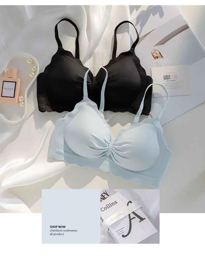 Traceless Underwear Women Small Chest Gathering Anti-Sagging Bra Set — feature 14