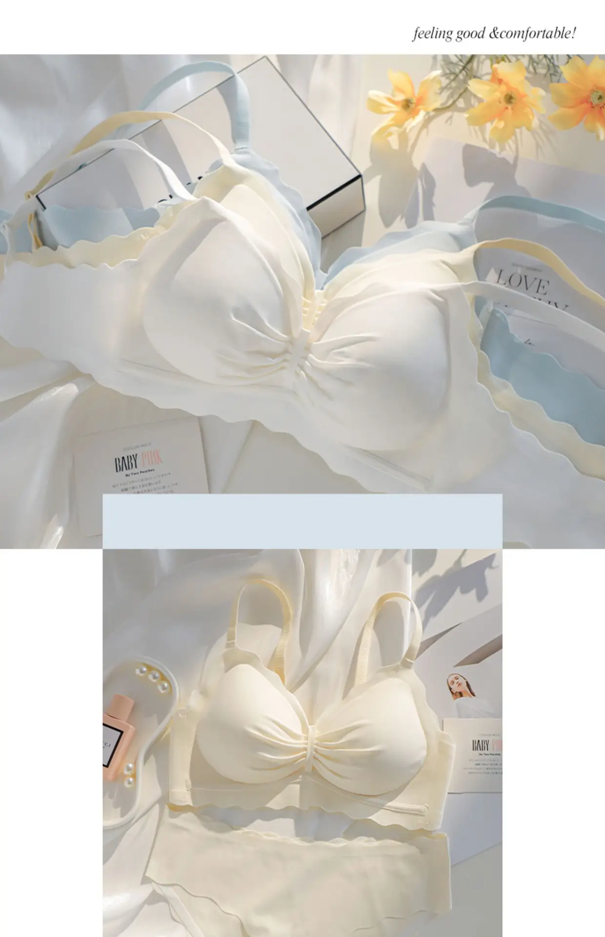 Traceless Underwear Women Small Chest Gathering Anti-Sagging Bra Set — feature 15