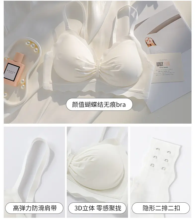 Traceless Underwear Women Small Chest Gathering Anti-Sagging Bra Set — feature 19