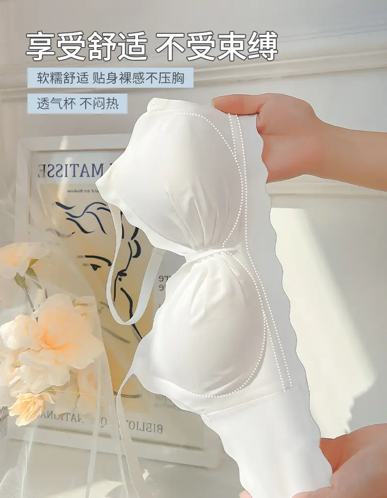 Traceless Underwear Women Small Chest Gathering Anti-Sagging Bra Set — feature 2