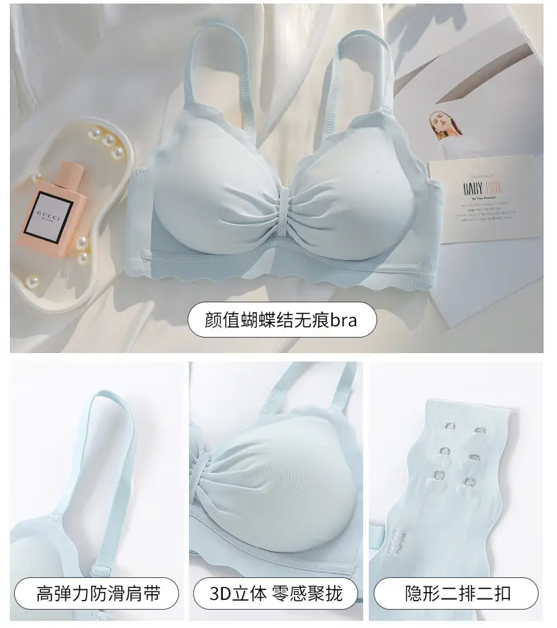 Traceless Underwear Women Small Chest Gathering Anti-Sagging Bra Set — feature 20