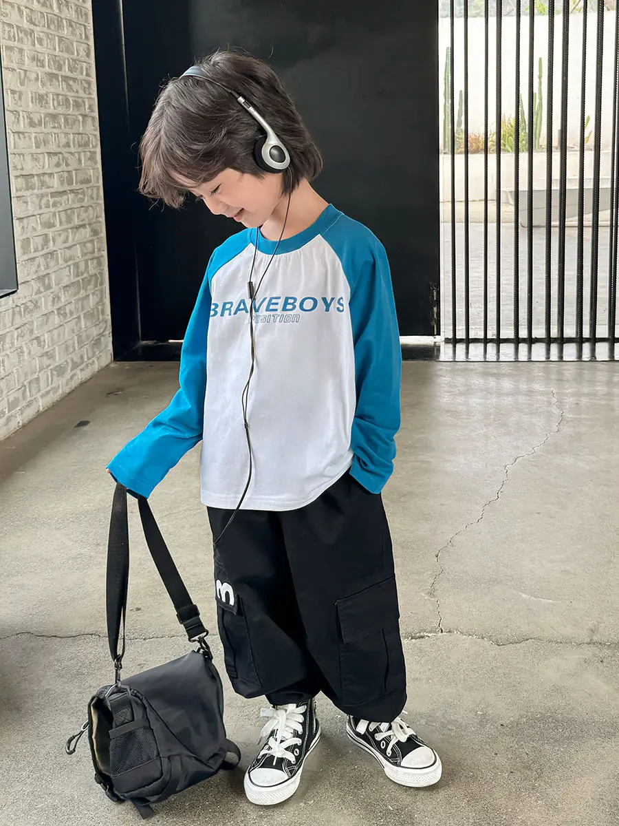 Boys Pure Cotton Long Sleeve T-Shirt Blue White 2026 - Image 8