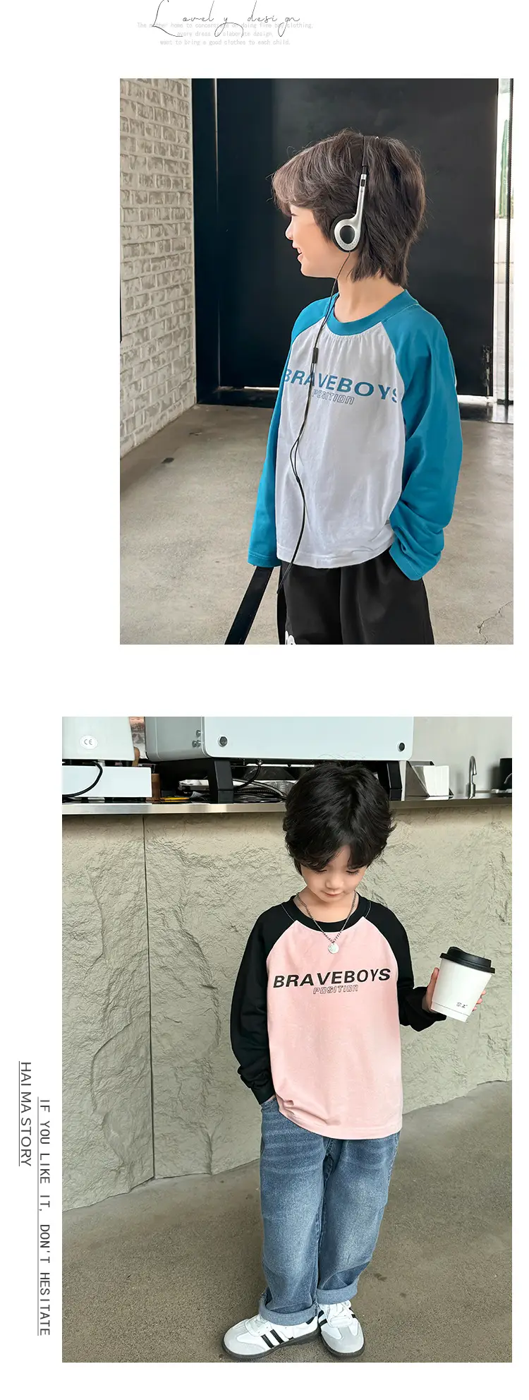 Boys Pure Cotton Long Sleeve T-Shirt Blue White 2026 β feature 11