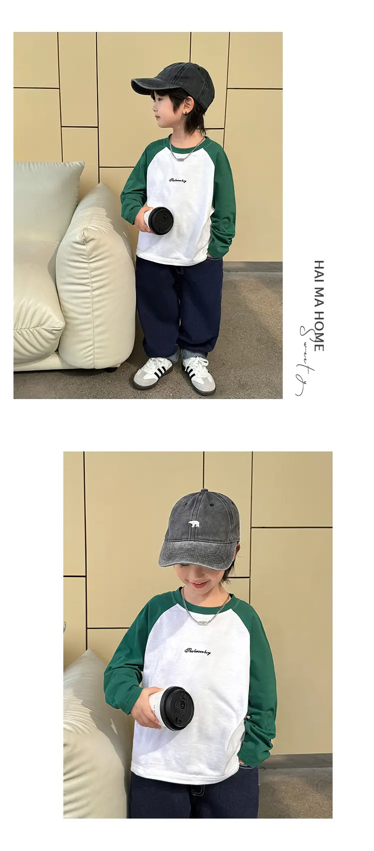 Boys Pure Cotton Long Sleeve T-Shirt Blue White 2026 β feature 13