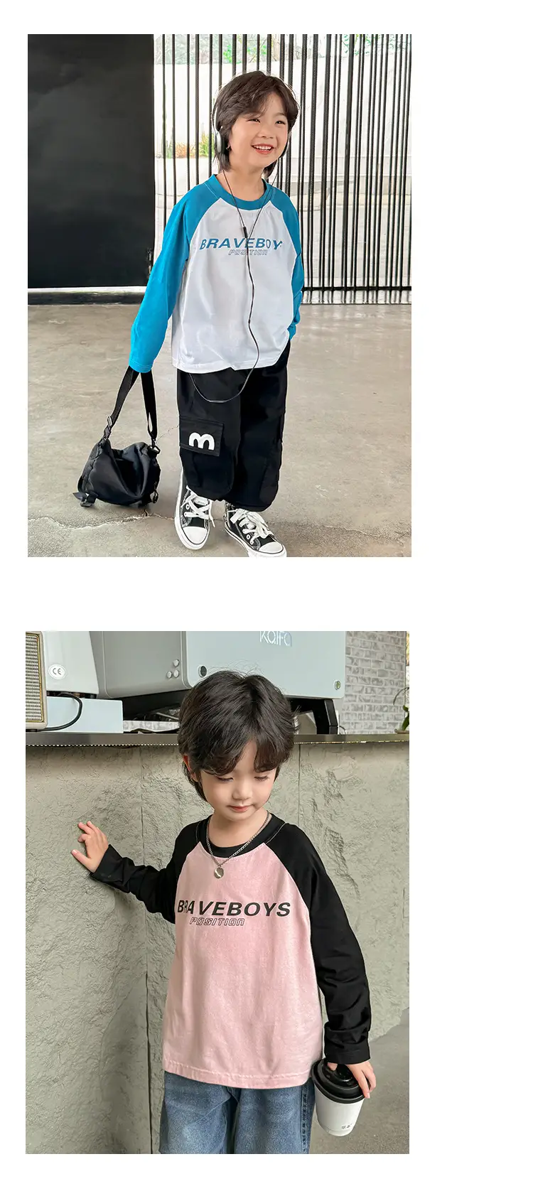 Boys Pure Cotton Long Sleeve T-Shirt Blue White 2026 β feature 14