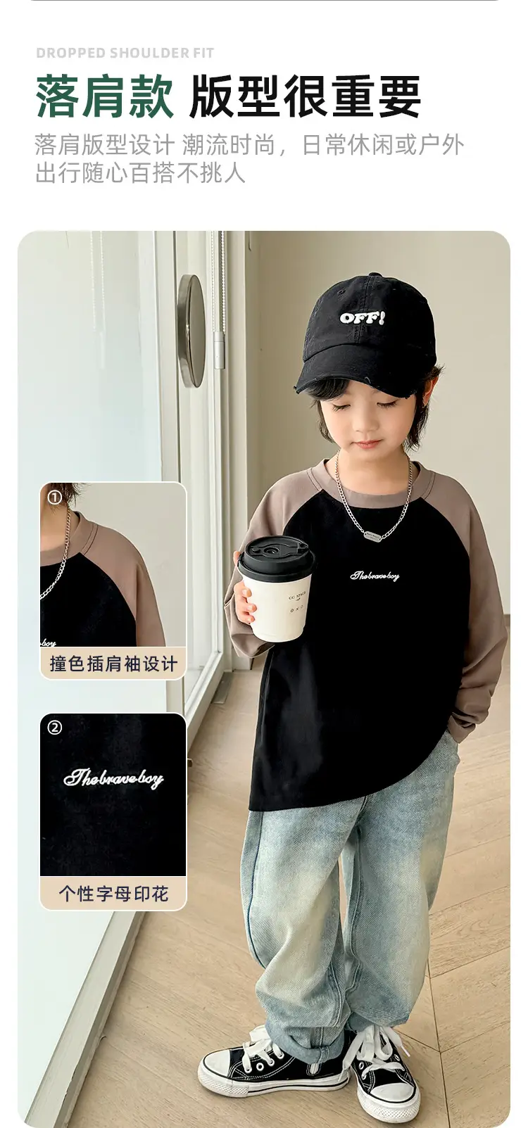 Boys Pure Cotton Long Sleeve T-Shirt Blue White 2026 β feature 5