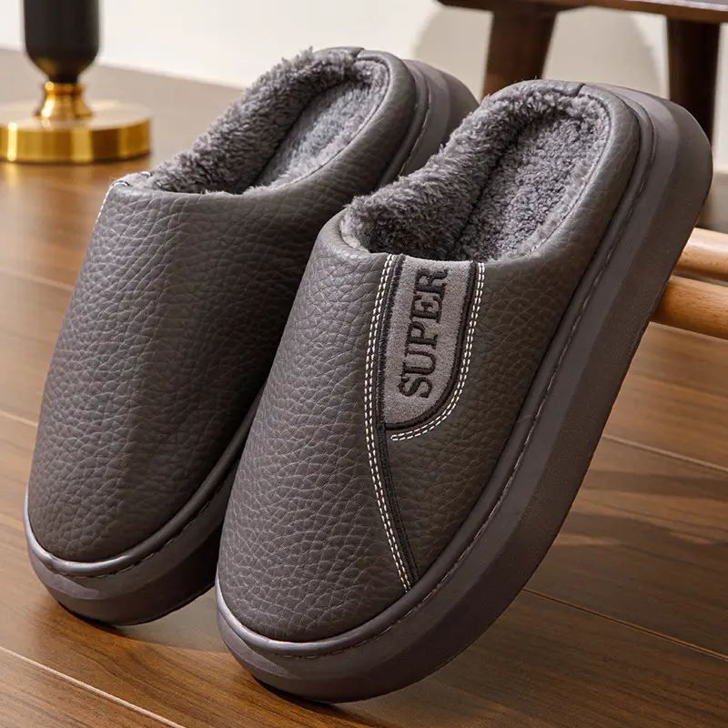 Winter Cotton Slippers for Men, Extra Large Size, 2026 New Model, Home Use, Indoor Non-Slip, Warm Cotton Shoes with Thick Fleece Lining
