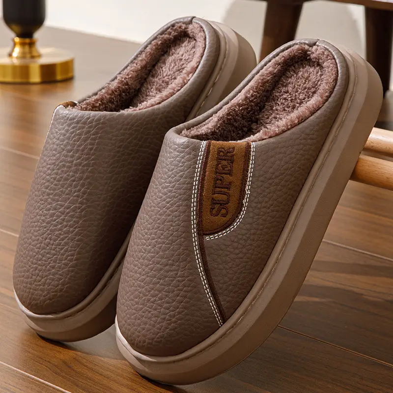 Winter Cotton Slippers for Men, Extra Large Size, 2026 New Model, Home Use, Indoor Non-Slip, Warm Cotton Shoes with Thick Fleece Lining