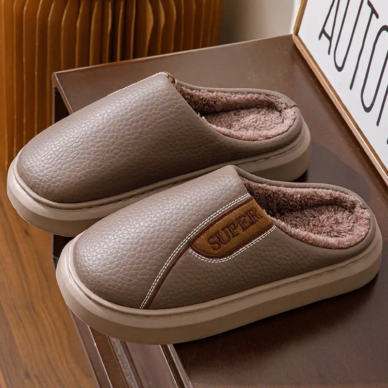 Winter Cotton Slippers for Men, Extra Large Size, 2026 New Model, Home Use, Indoor Non-Slip, Warm Cotton Shoes with Thick Fleece Lining — feature 13