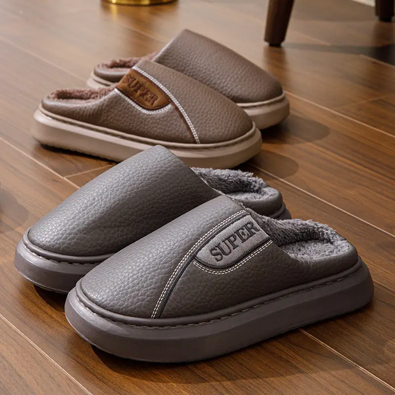 Winter Cotton Slippers for Men, Extra Large Size, 2026 New Model, Home Use, Indoor Non-Slip, Warm Cotton Shoes with Thick Fleece Lining — feature 14