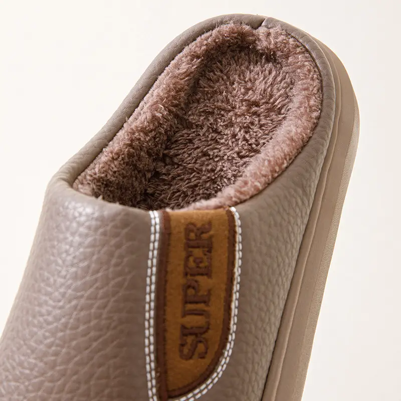 Winter Cotton Slippers for Men, Extra Large Size, 2026 New Model, Home Use, Indoor Non-Slip, Warm Cotton Shoes with Thick Fleece Lining — feature 3