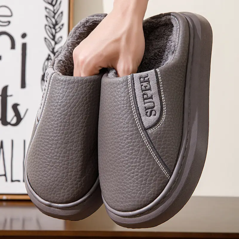Winter Cotton Slippers for Men, Extra Large Size, 2026 New Model, Home Use, Indoor Non-Slip, Warm Cotton Shoes with Thick Fleece Lining — feature 6