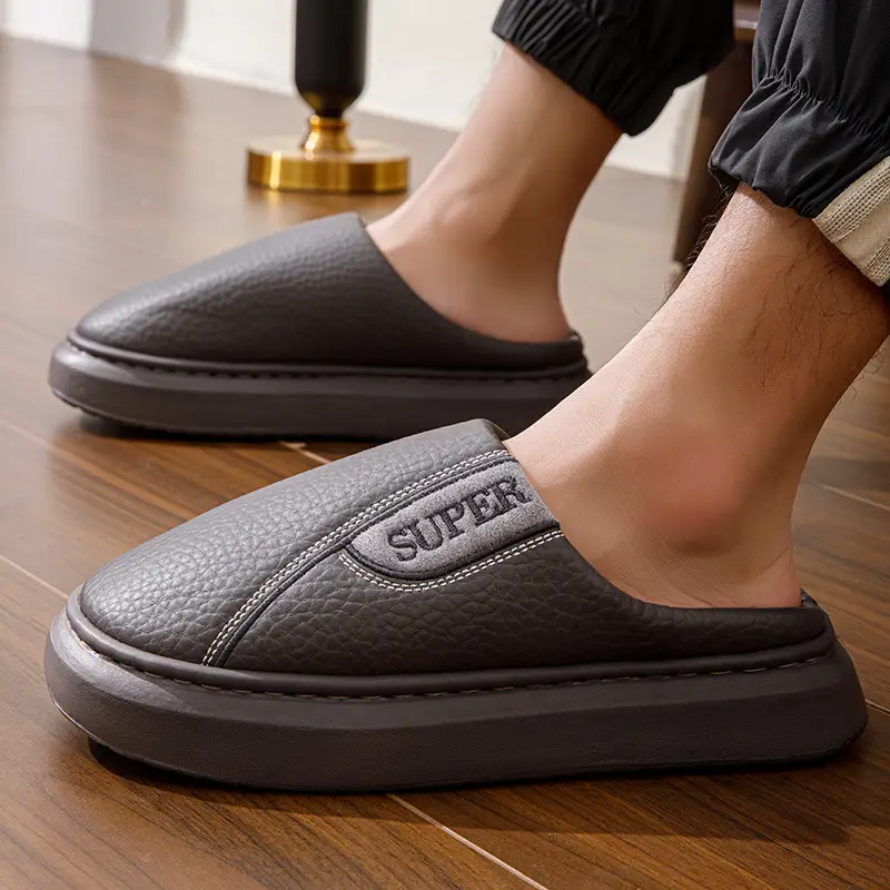 Winter Cotton Slippers for Men, Extra Large Size, 2026 New Model, Home Use, Indoor Non-Slip, Warm Cotton Shoes with Thick Fleece Lining — feature 9