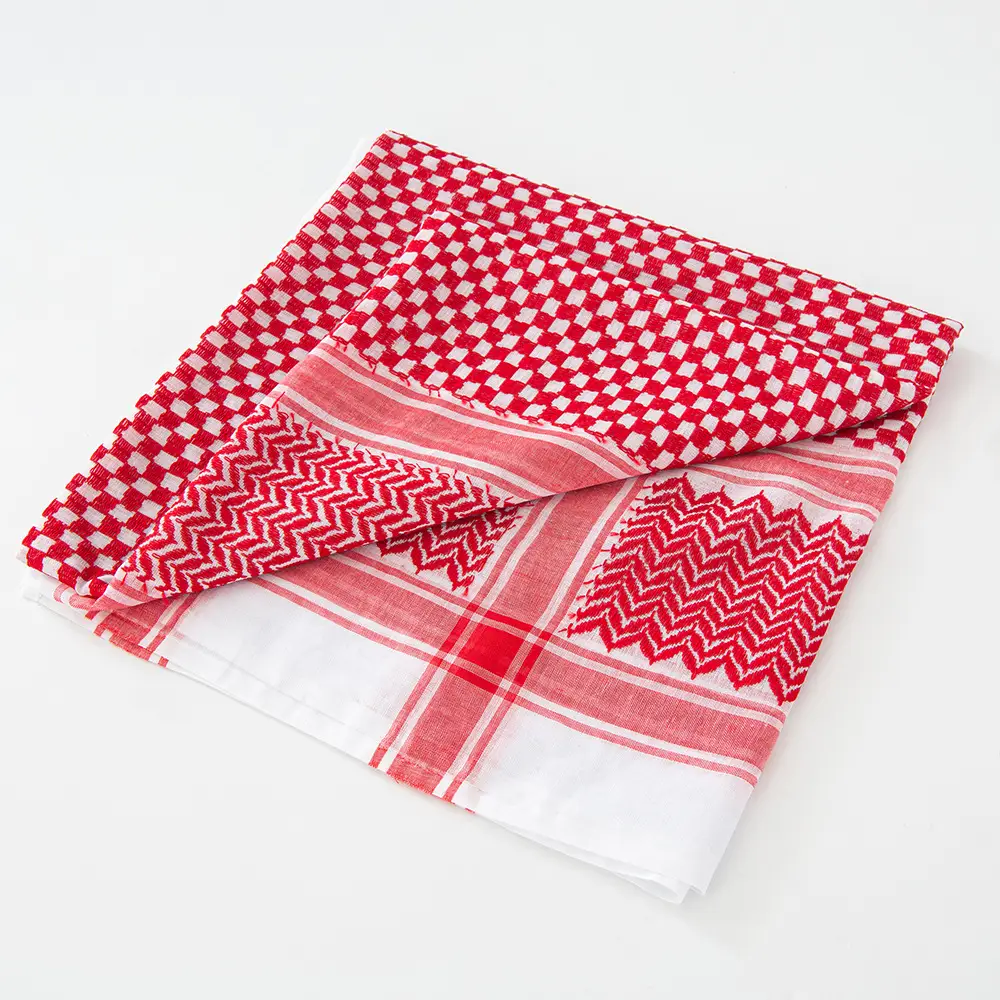 New Jacquard Turban Scarf White Black Geometric Pattern - Image 6