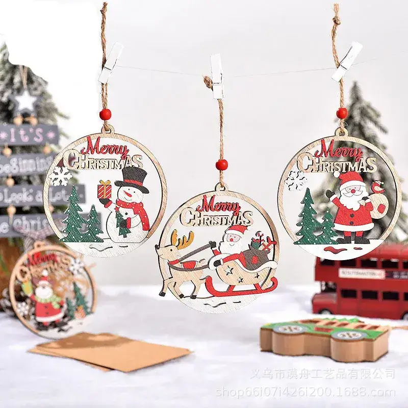 Hollow Wooden Christmas Pendant Decoration for Men - Image 6