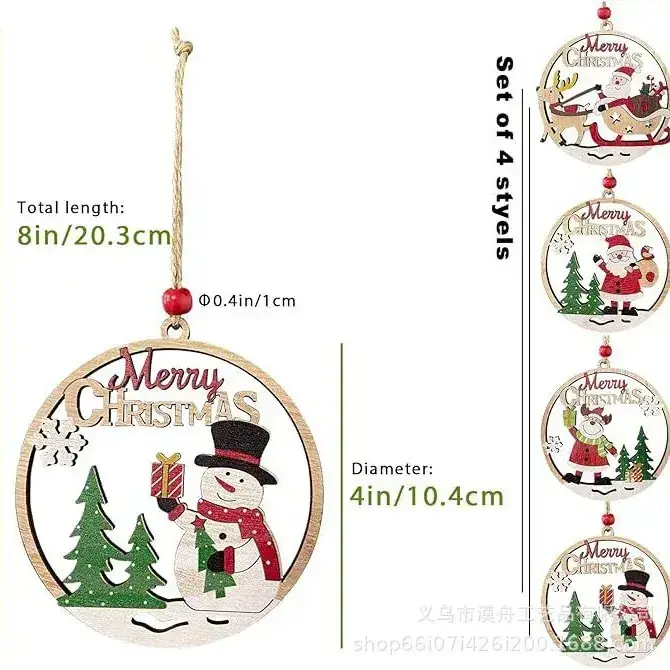 Hollow Wooden Christmas Pendant Decoration for Men - Image 8