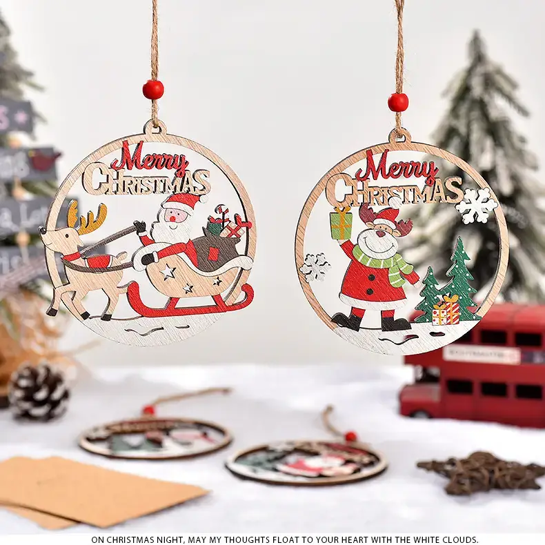 Hollow Wooden Christmas Pendant Decoration for Men — feature 1