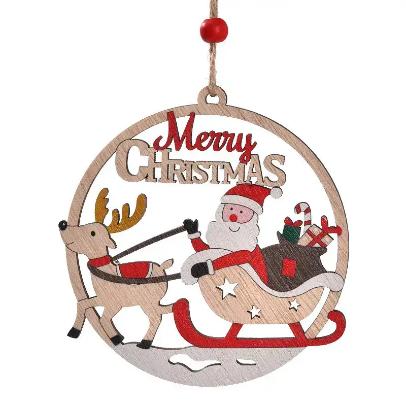 Hollow Wooden Christmas Pendant Decoration for Men - Image 2