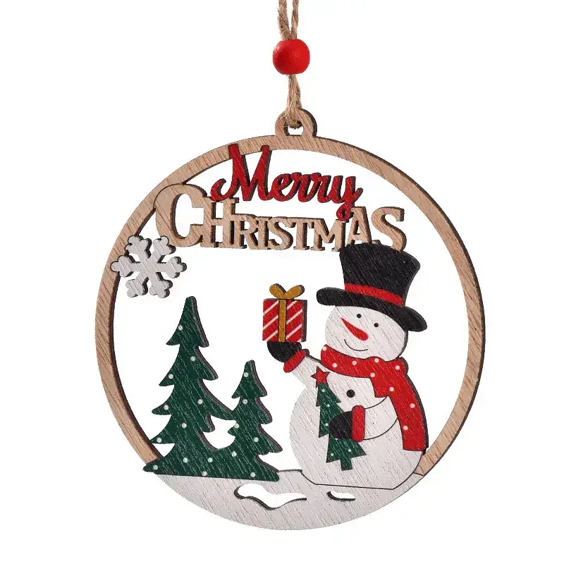 Hollow Wooden Christmas Pendant Decoration for Men - Image 3
