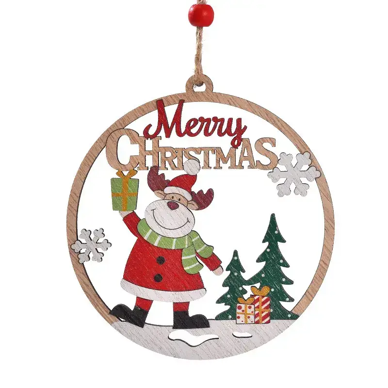 Hollow Wooden Christmas Pendant Decoration for Men - Image 4