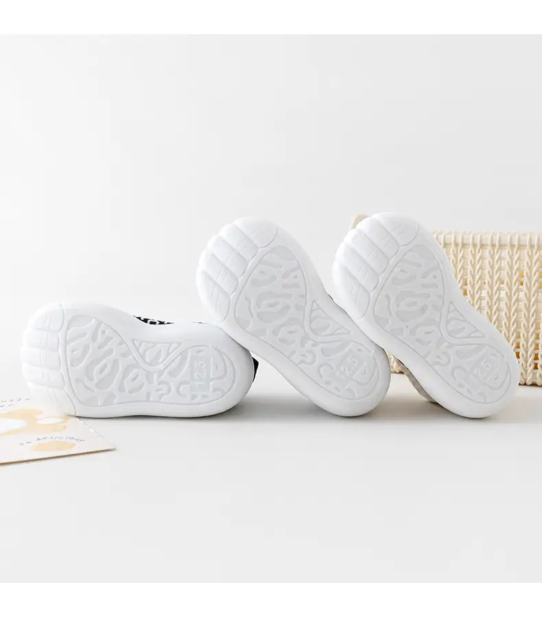 Baby Sneakers Black Embroidered 1-3Yr Soft Indoor Socks — feature 10