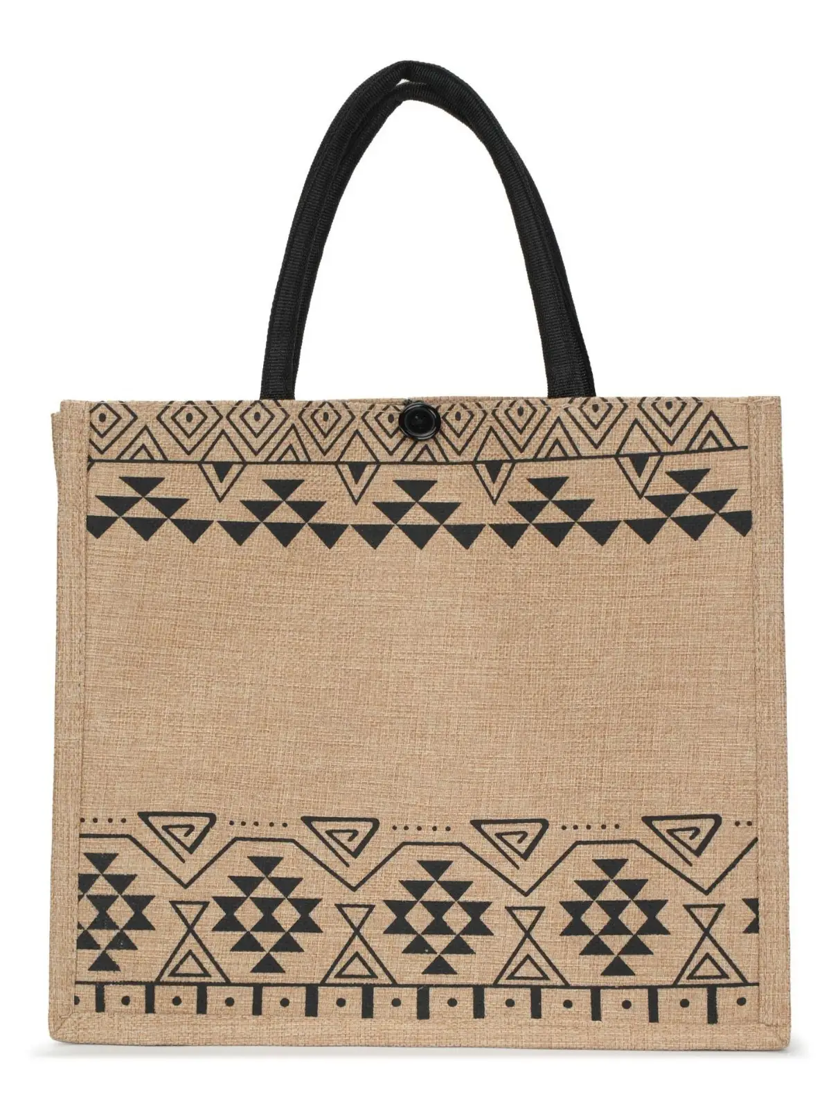 Linen Women's Commuter Bag with Geometric Print - Image 8