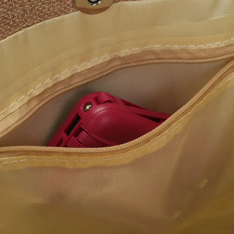 Linen Women's Commuter Bag with Geometric Print — feature 4