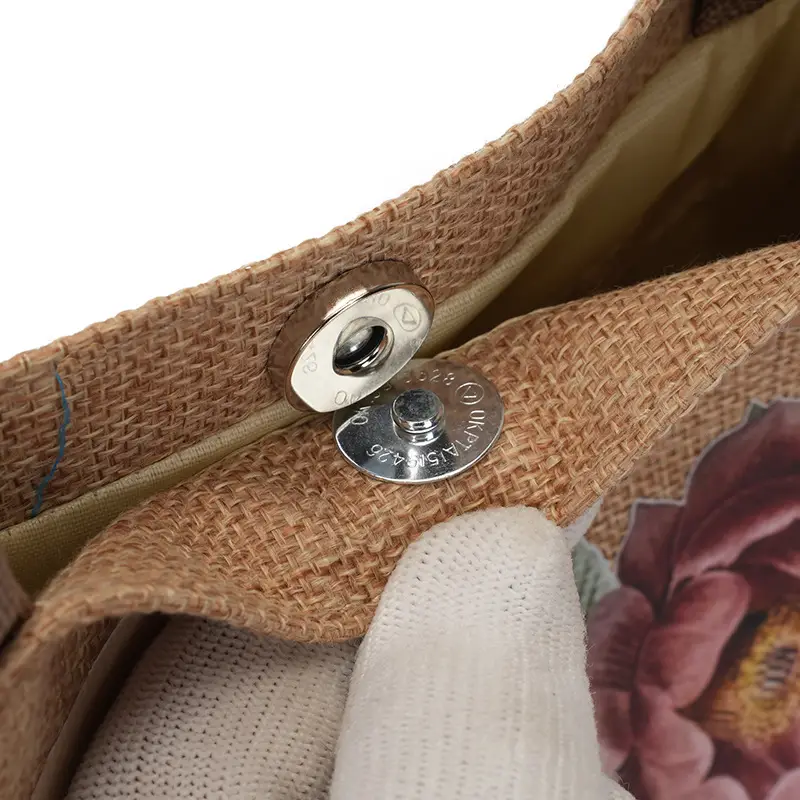 Linen Women's Commuter Bag with Geometric Print — feature 5