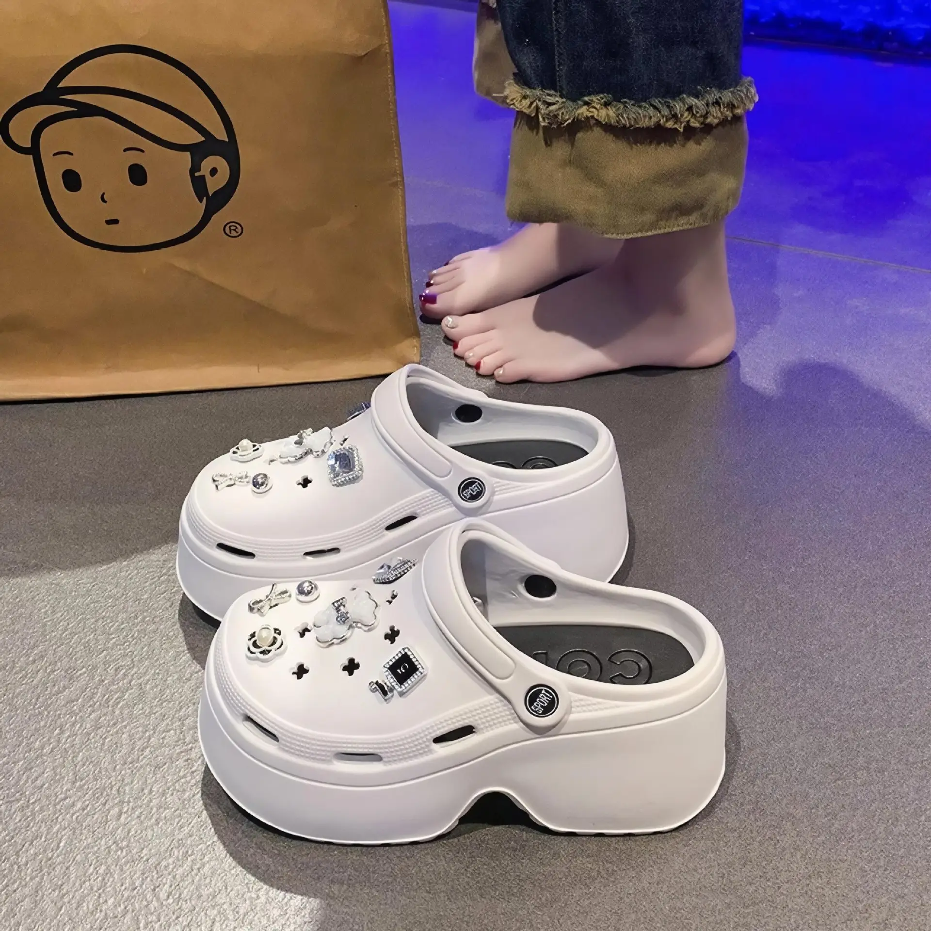 Women's White EVA Platform Sandals Summer Non-Slip