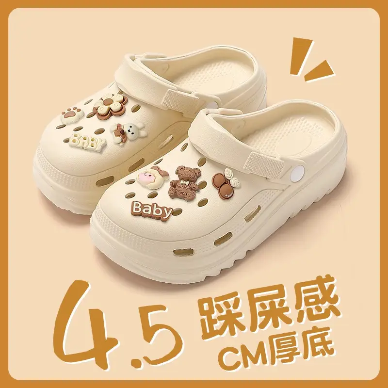 Thick-Soled Clogs for Women, Summer 2026 New Style, Non-Slip Beach Shoes, Soft and Comfortable Closed-Toe Half Slippers for Women - Image 6